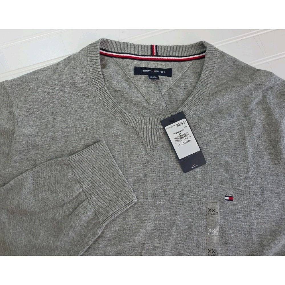 Tommy Hilfiger Pullover Sweater Gray Crewneck Men's Size XXL Brand New